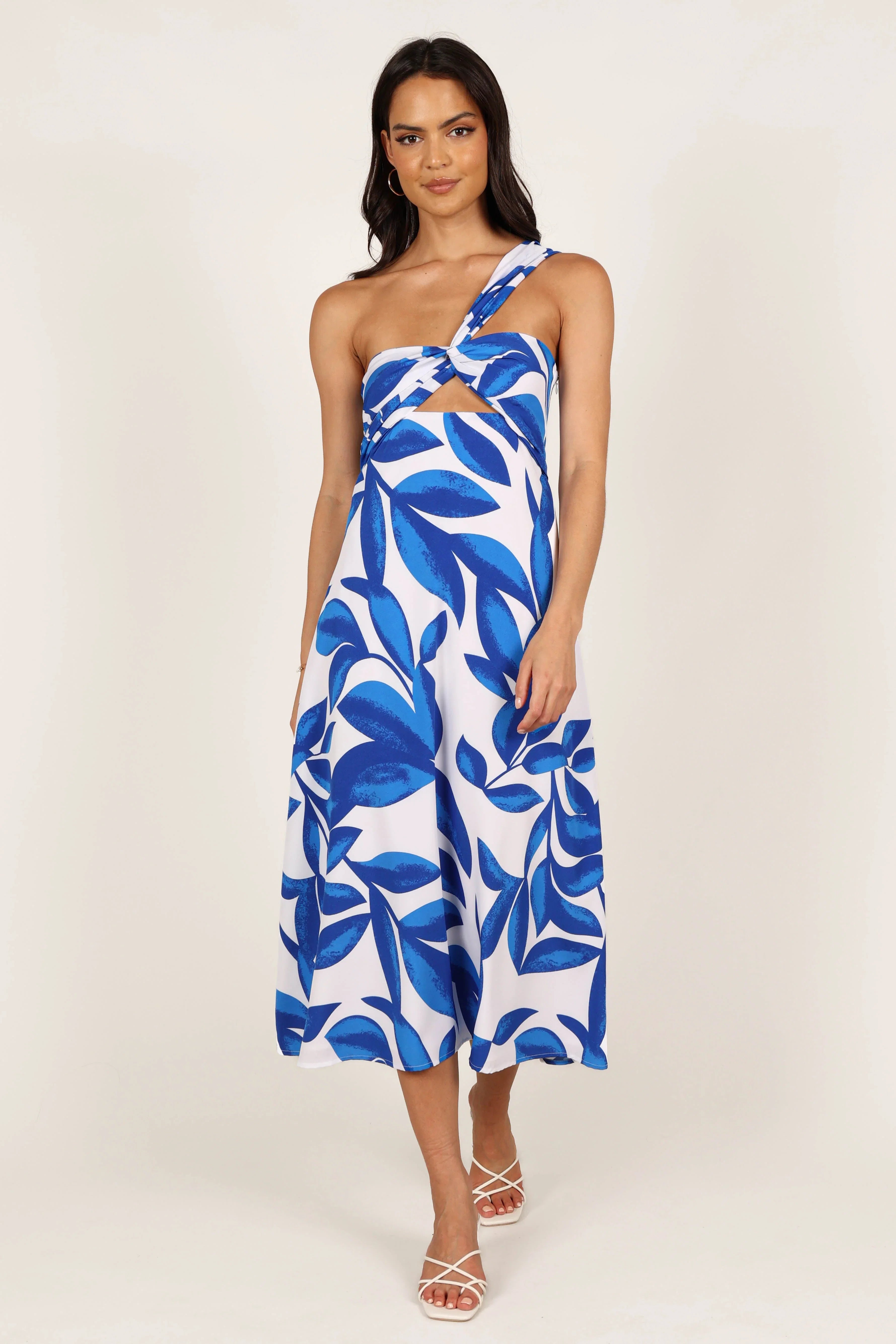 Freddie Midi Dress White Blue