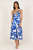 Freddie Midi Dress White Blue