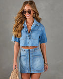 Arianne Cropped Button Down Top
