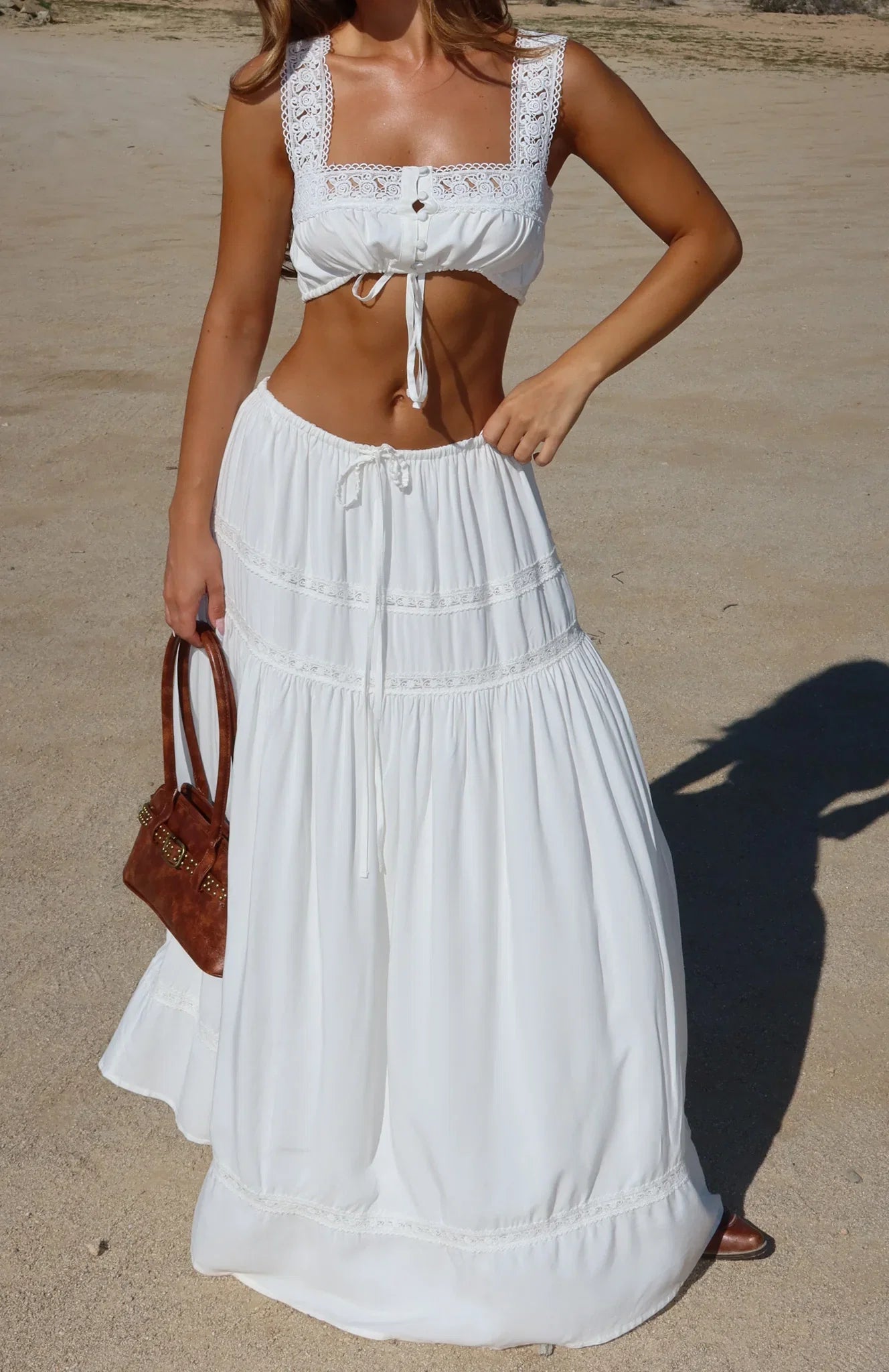 Keep It Loud Maxi Skirt White