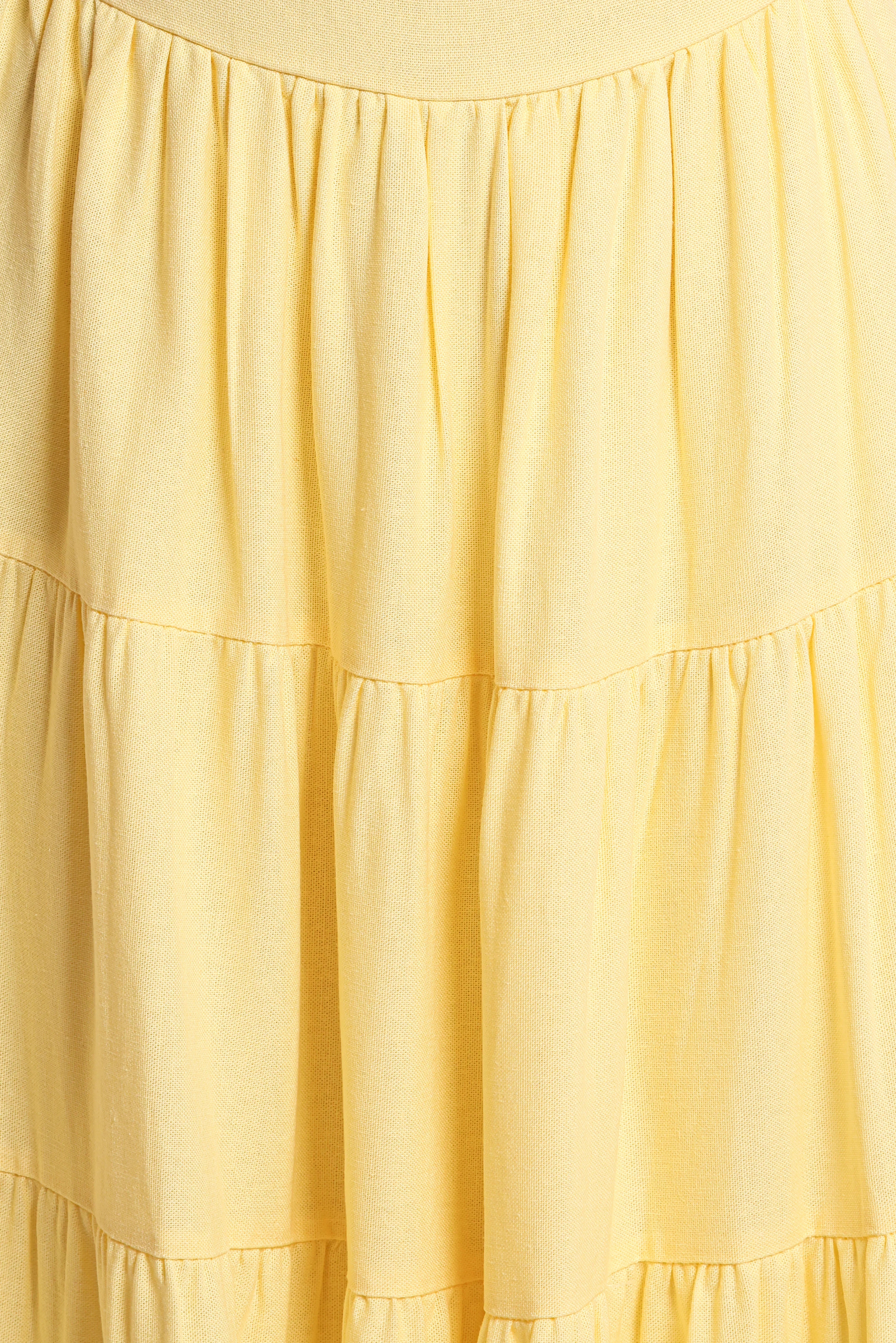 Sitara Strapless Midi Dress Yellow
