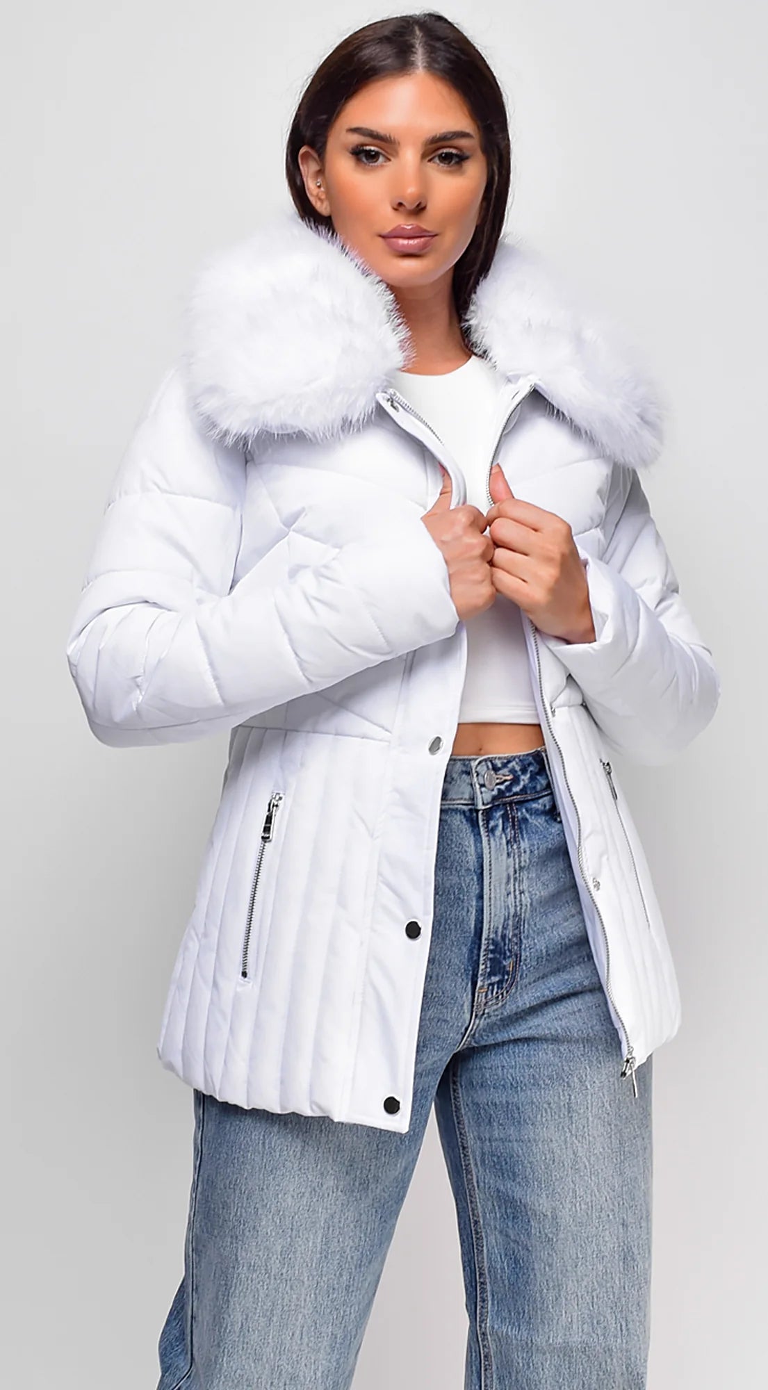 Veda Puffer Coat White