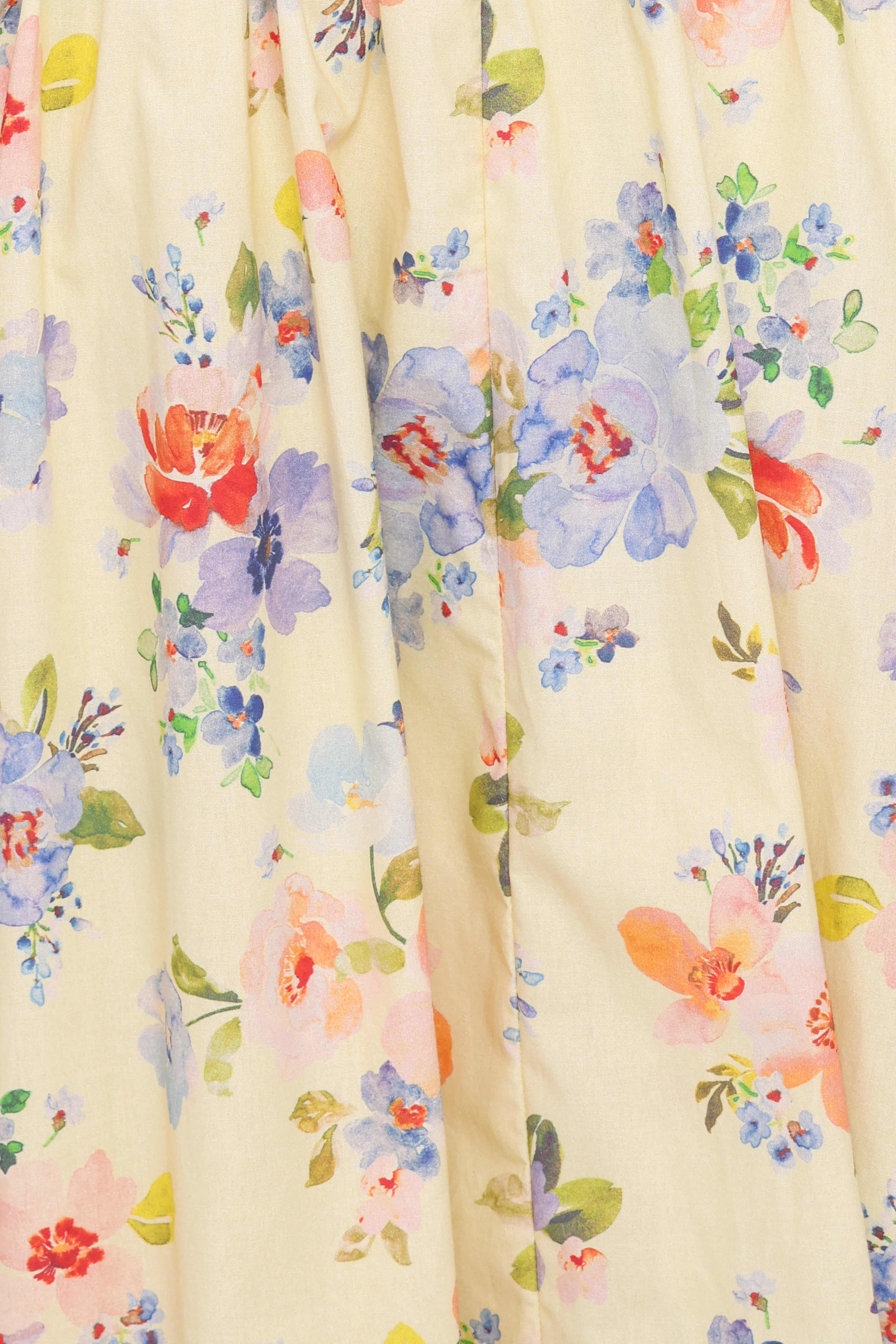 Enola Gather Midi Dress Yellow Floral