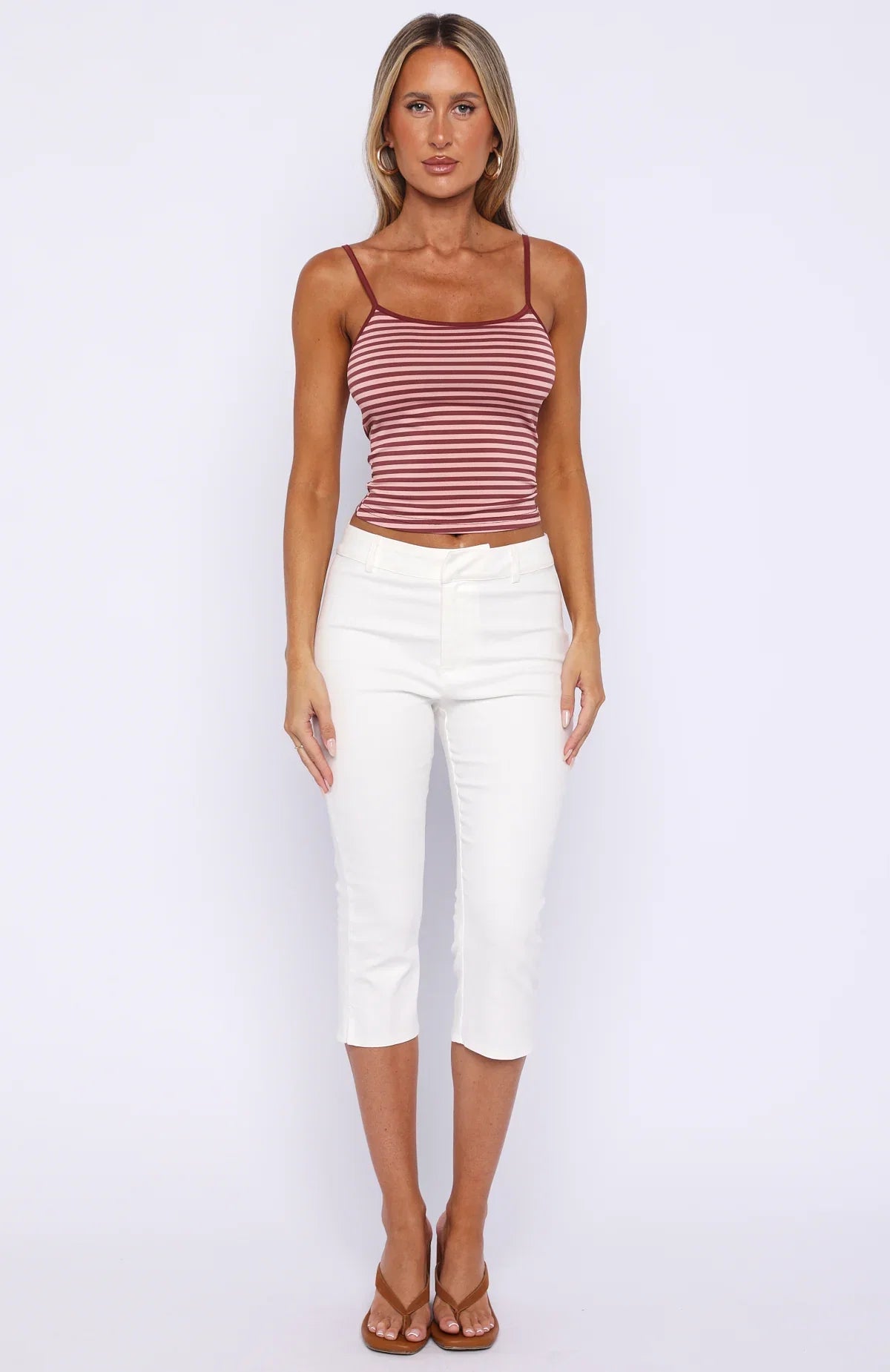 Just Let It Go Singlet Pink Stripe