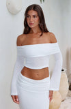 In Too Deep Long Sleeve Knit Top White