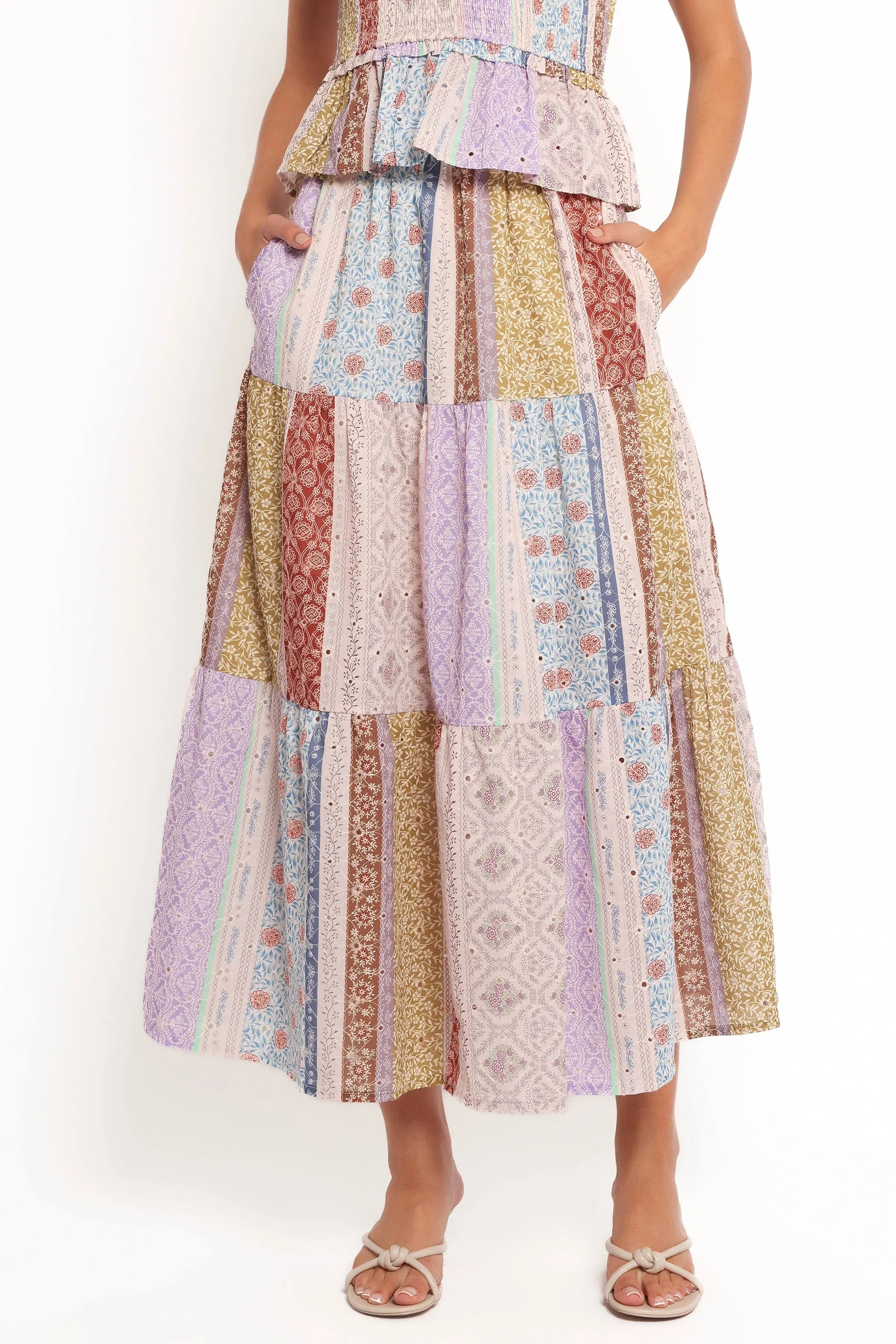 Petai Patchwork Maxi Skirt Botanic Multi