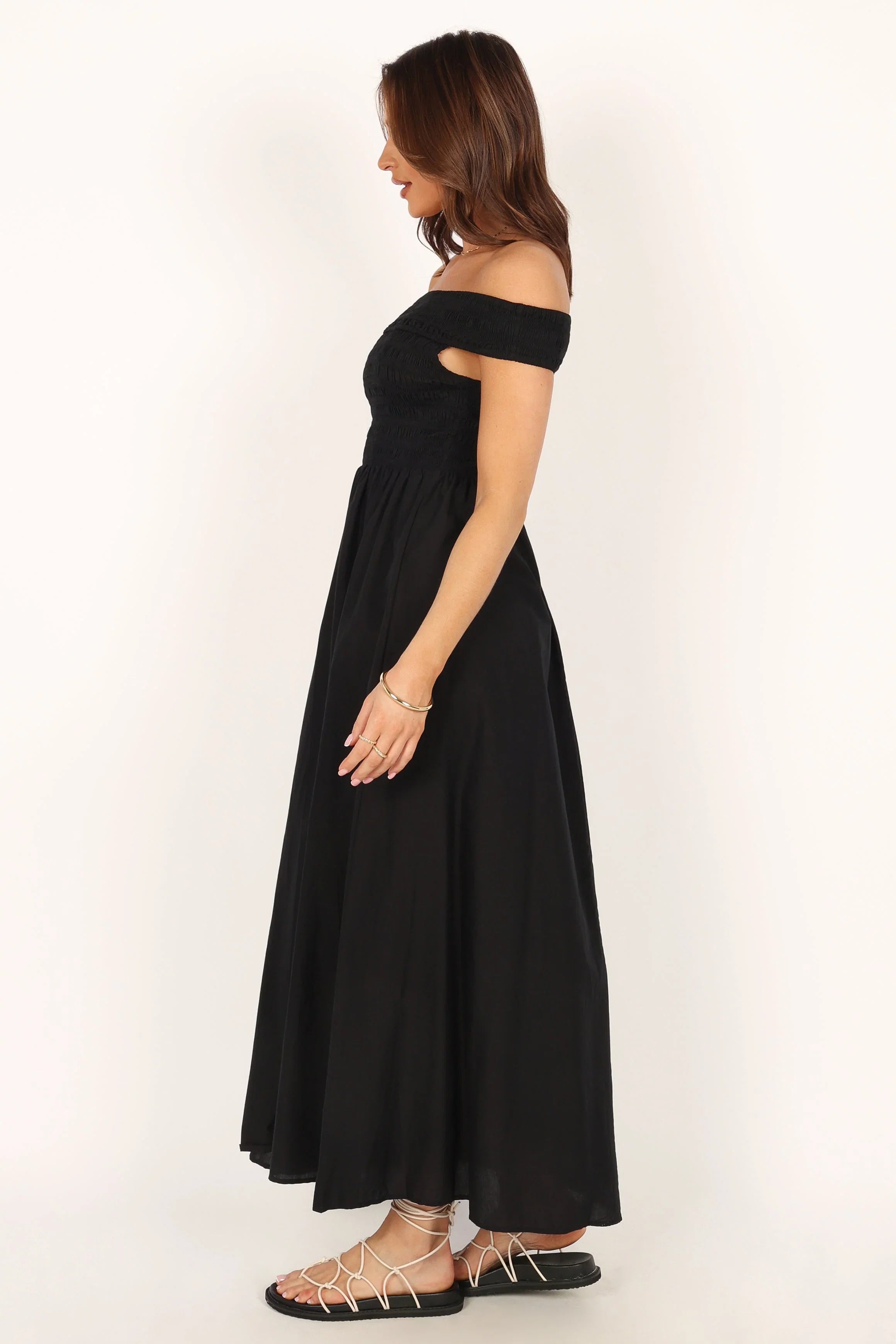 Tessa Off Shoulder Maxi Dress Black