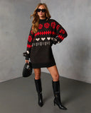 Marrene Abstract Mini Sweater Dress