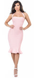 Rinnia Mermaid Bandage Dress Pink