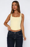 Filled With Life Ribbed Tank Lemon