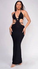 Espanola Crochet Maxi Dress Black