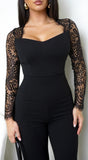 Virella Lace Long Sleeve Jumpsuit Black