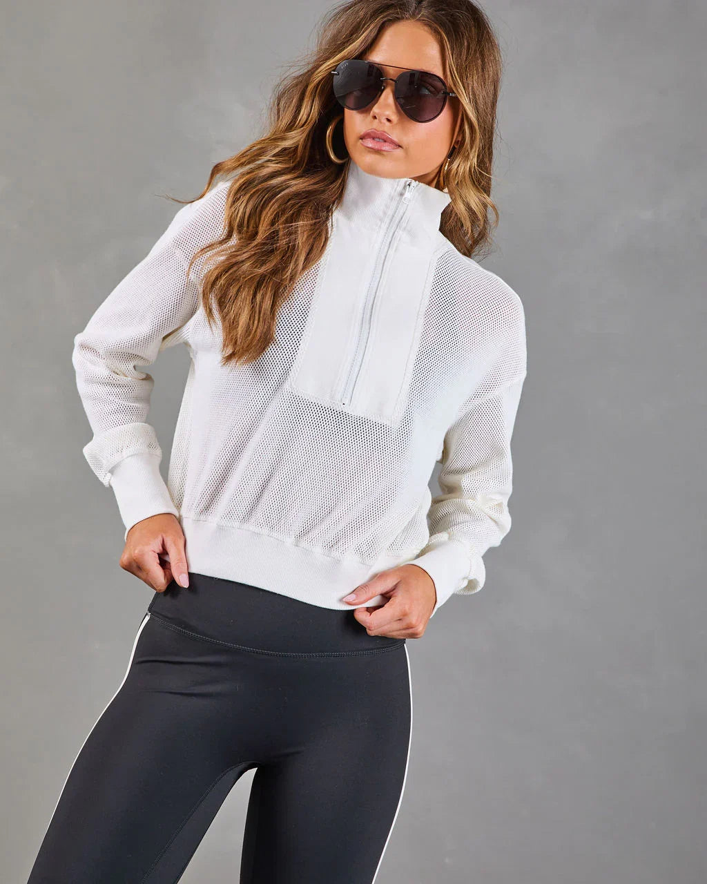 Downtown Drift Mesh Quarter Zip Jacket