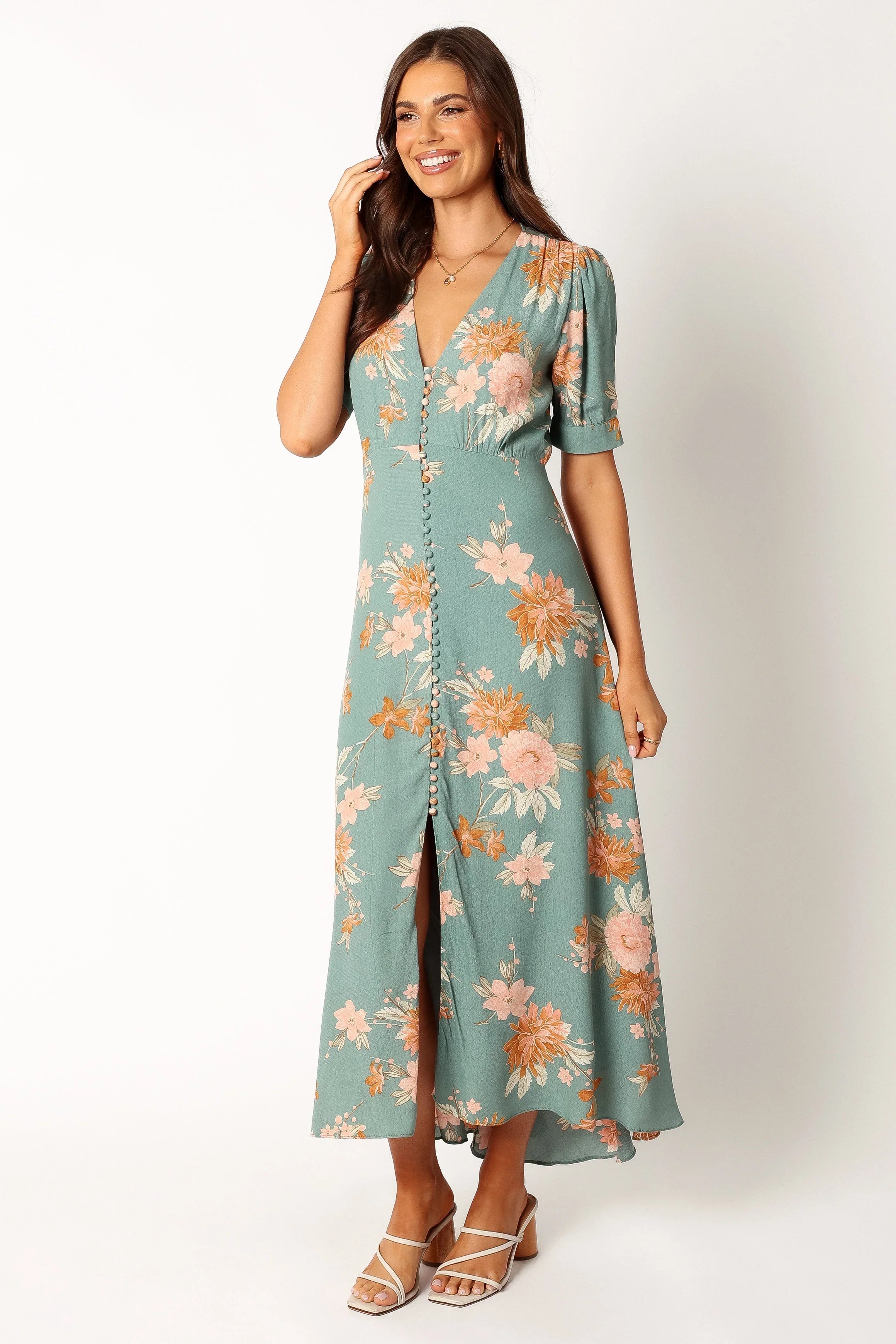 Frampton Midi Dress Blue Floral