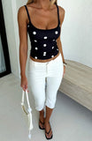 Im The Answer Tank Top Black White Polka Dot