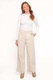 Faelan Wide Leg Cord Pants Beige