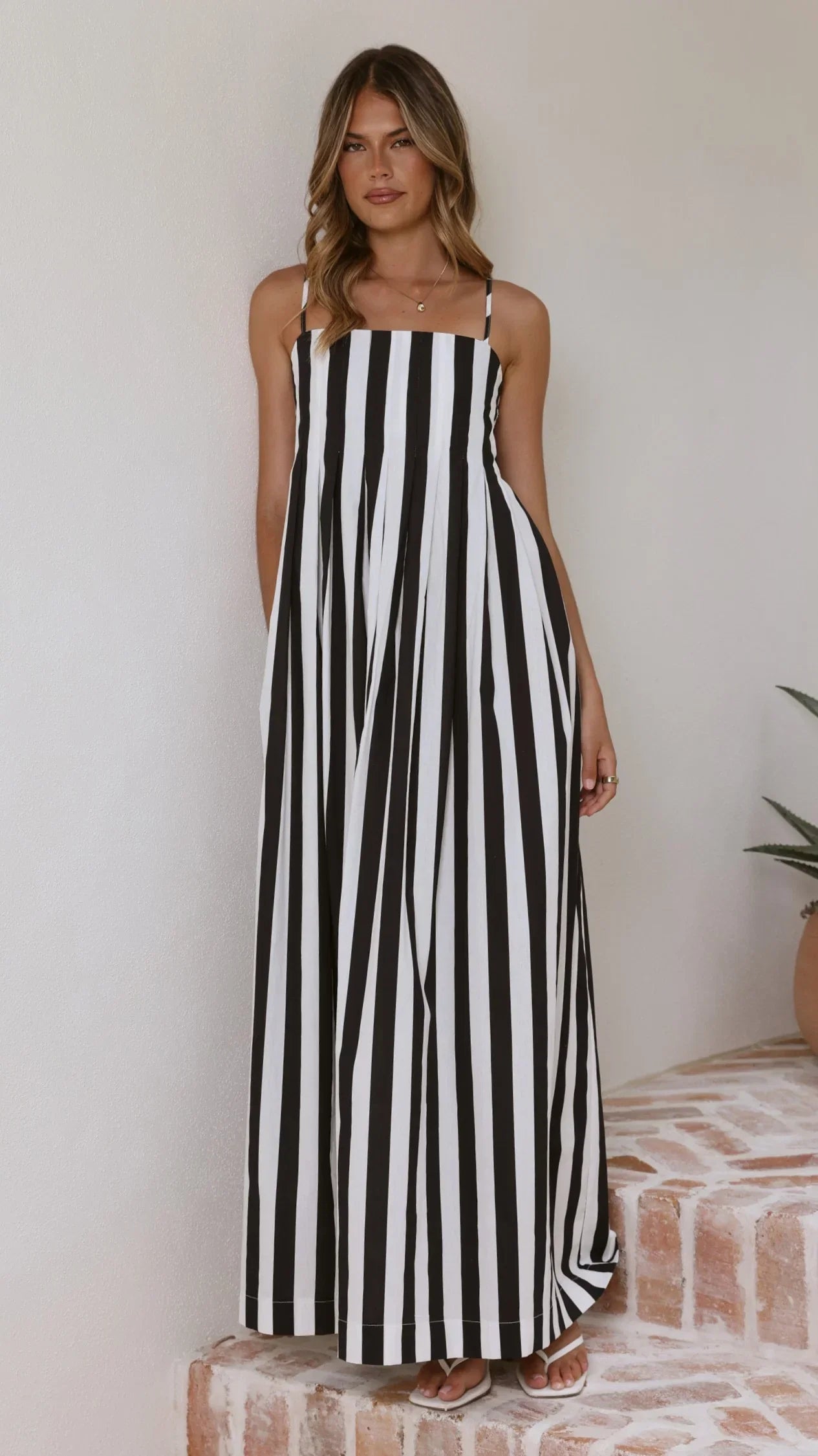 Pippa Maxi Dress Black Stripe