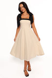 Olinda Midi Dress Oatmeal Black