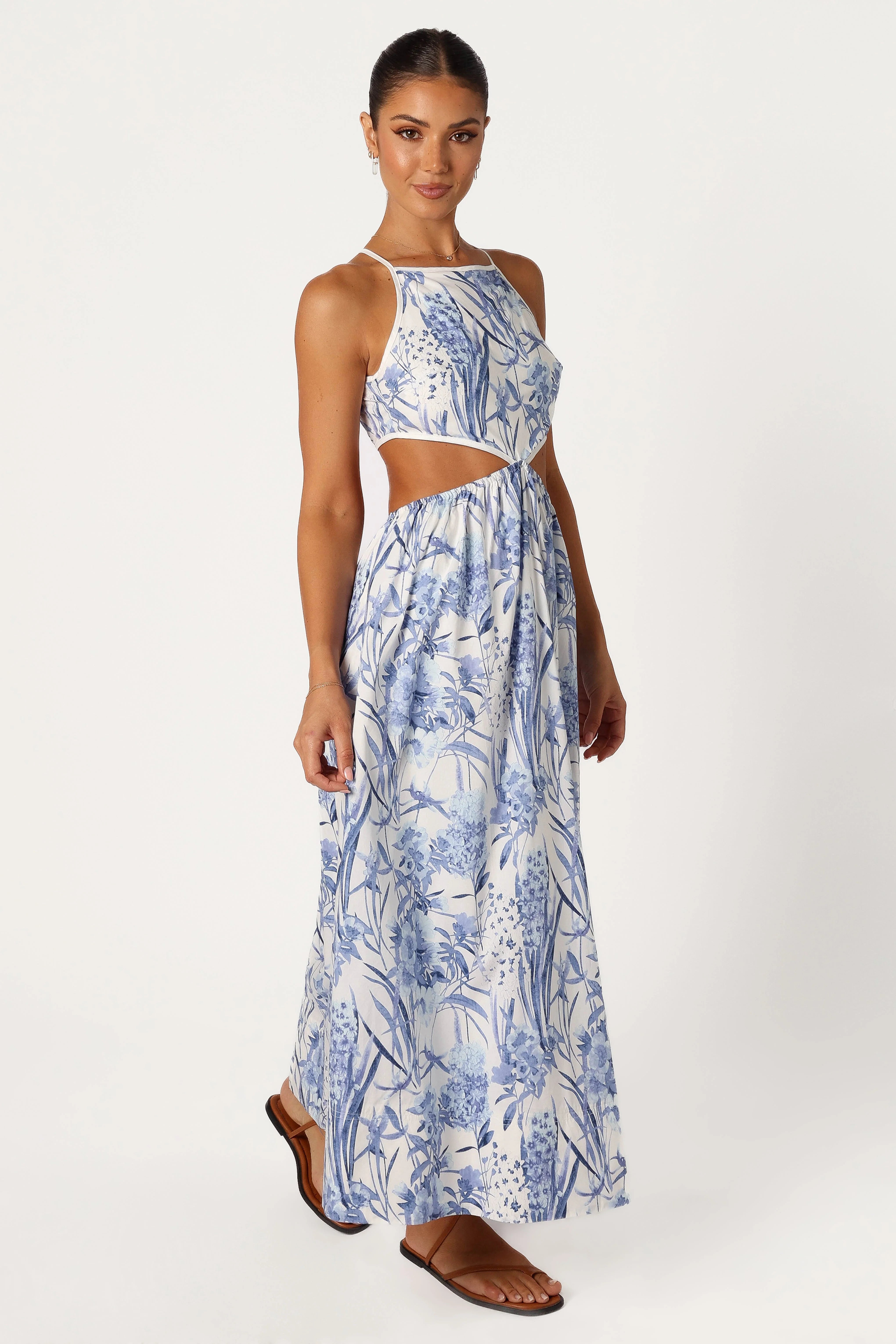 Sena Midi Dress Blue Floral