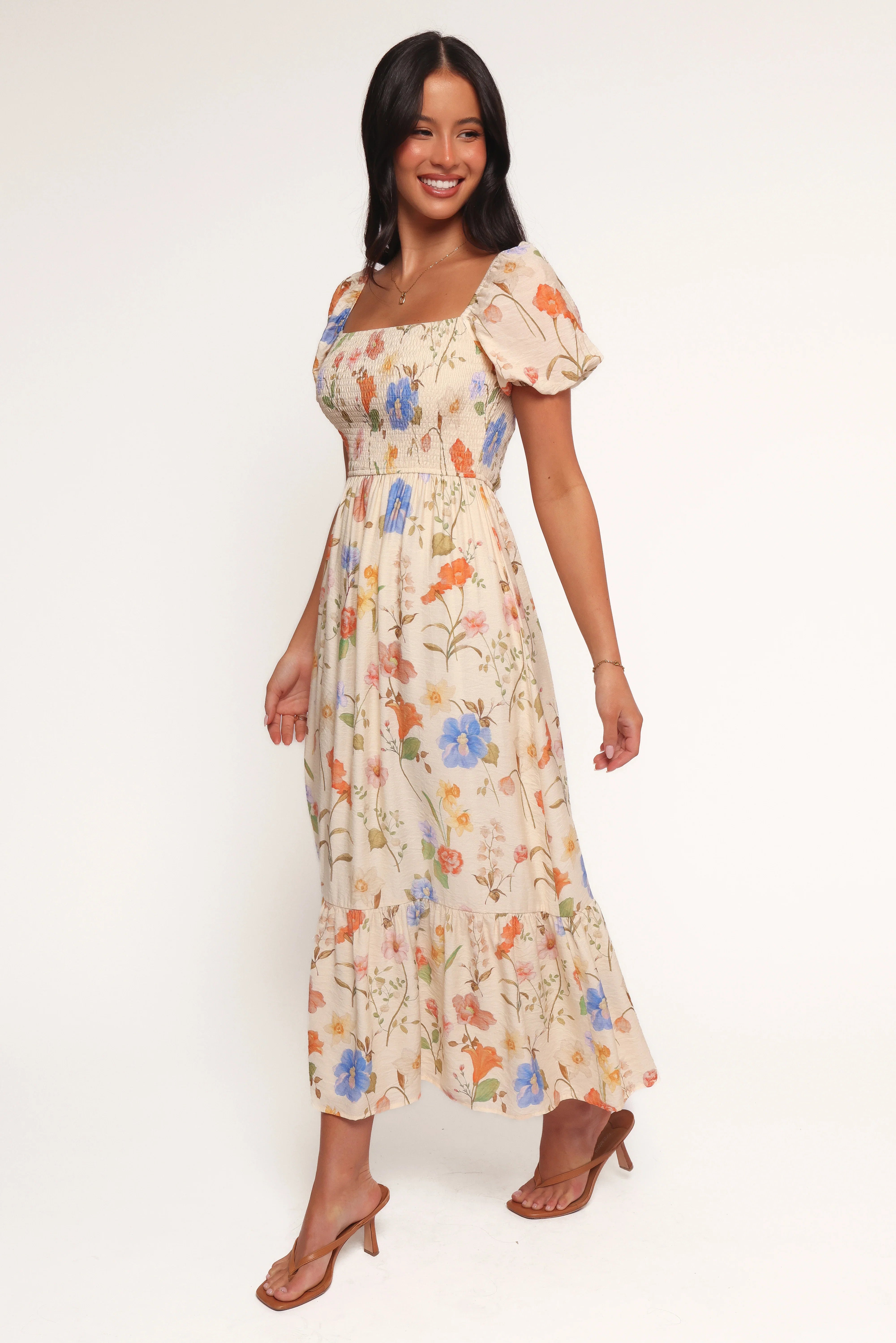 Cecelia Puff Sleeve Maxi Dress Floral