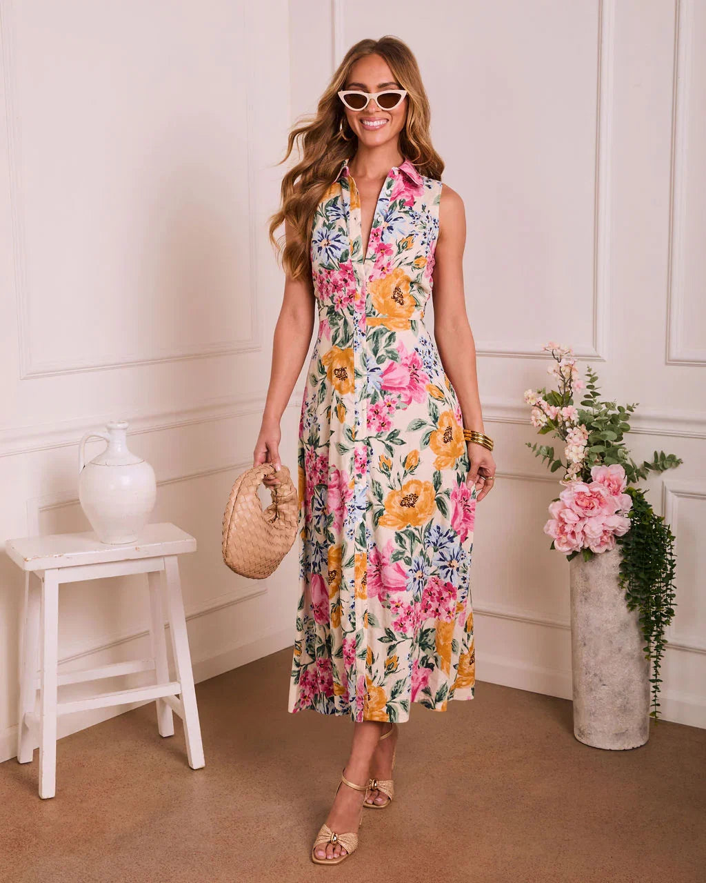 After Bloom Floral Maxi Shirt Dress