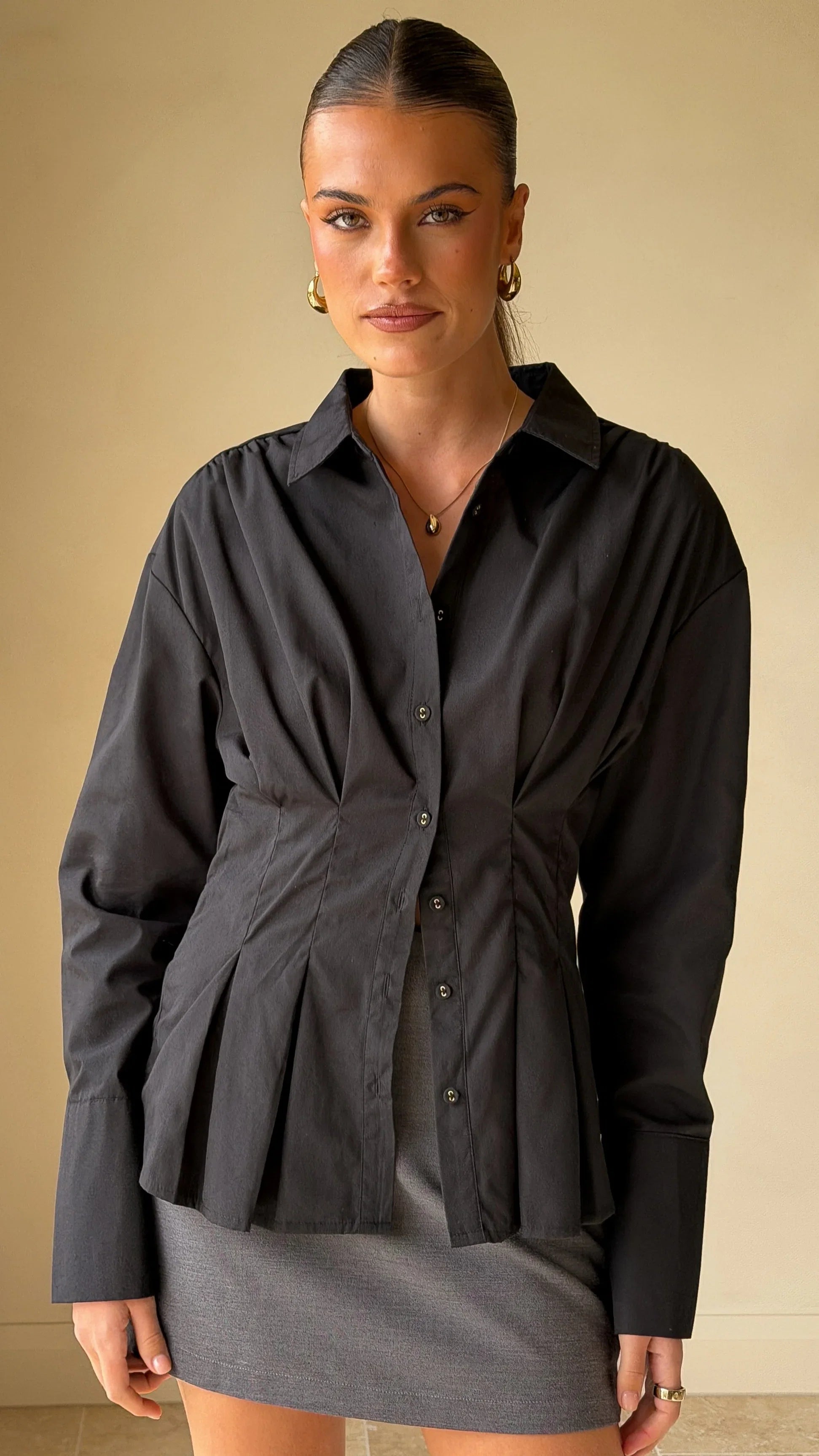 Riley Long Sleeve Top Black