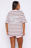 Verano Sixteen Viola Oversized Tee Pink Stripe