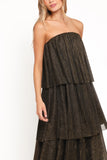 Bloom Strapless Maxi Dress Black