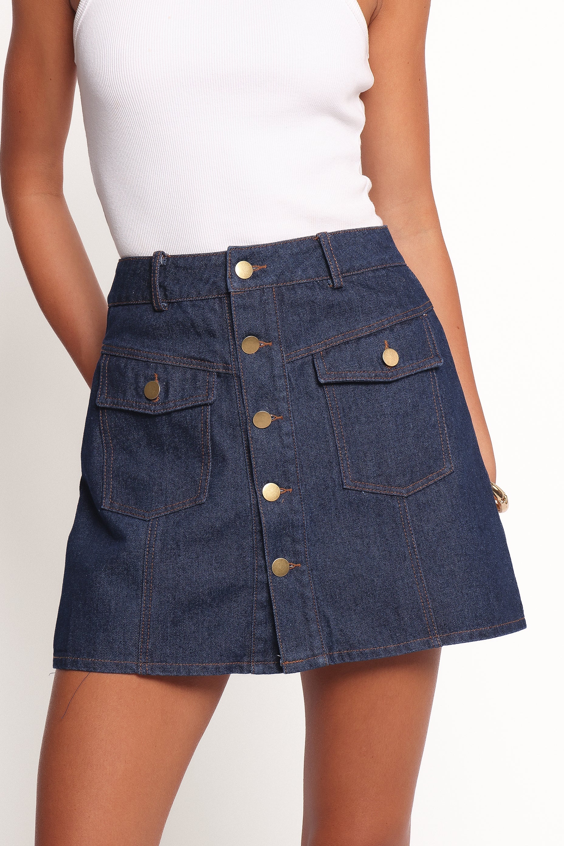 Presley Denim Skort Dark Denim