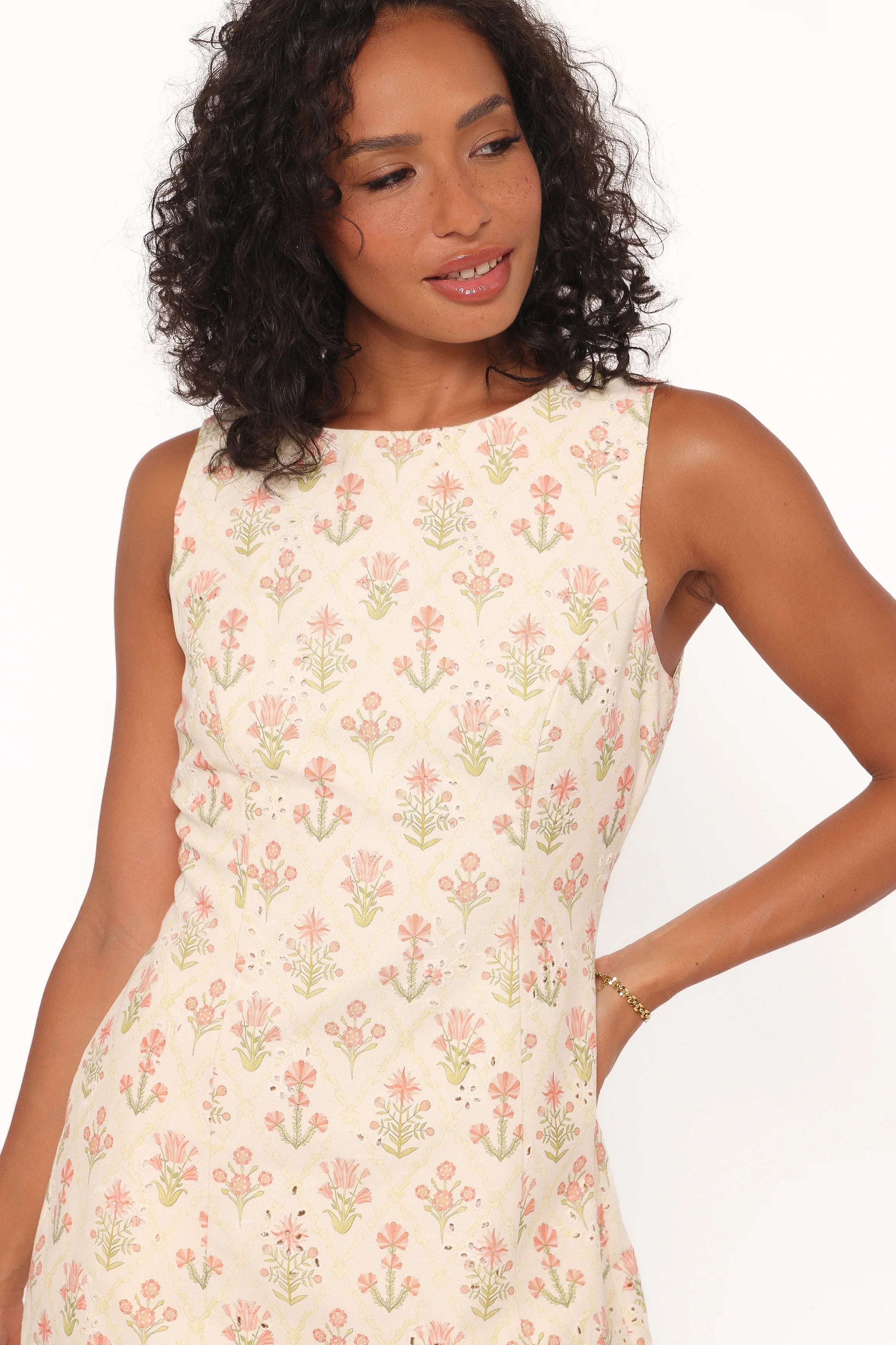 Memphis Mini Dress Coral Floral