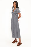 Ilyana Short Sleeve Maxi Dress Navy Gingham