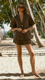 Nadine Shirt and Shorts Set Brown