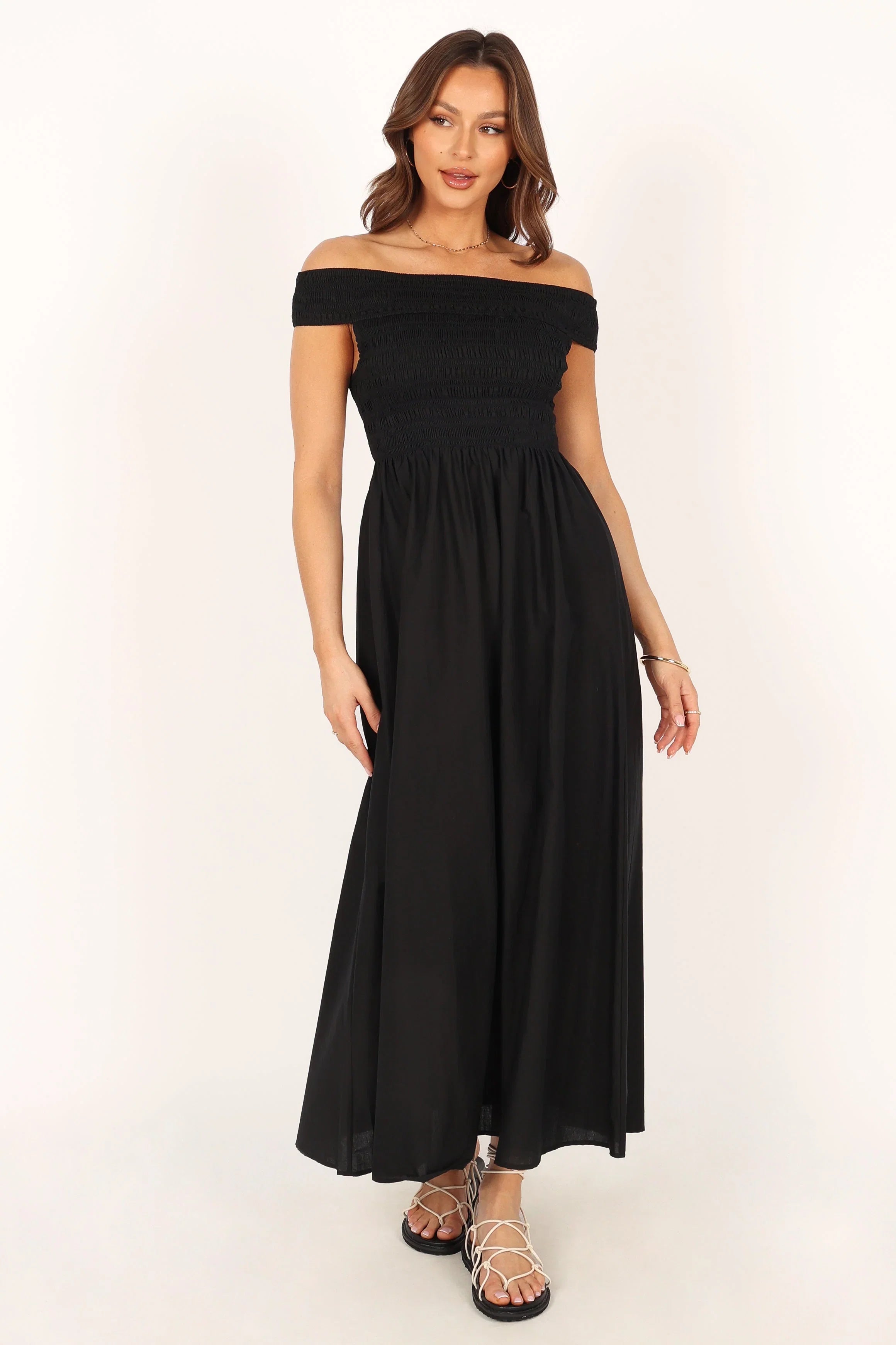Tessa Off Shoulder Maxi Dress Black