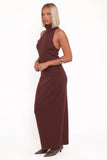 Halley Knit Halter Skirt Set Brown