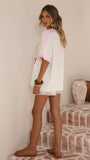 Coffee Lover Club Tee White Pink