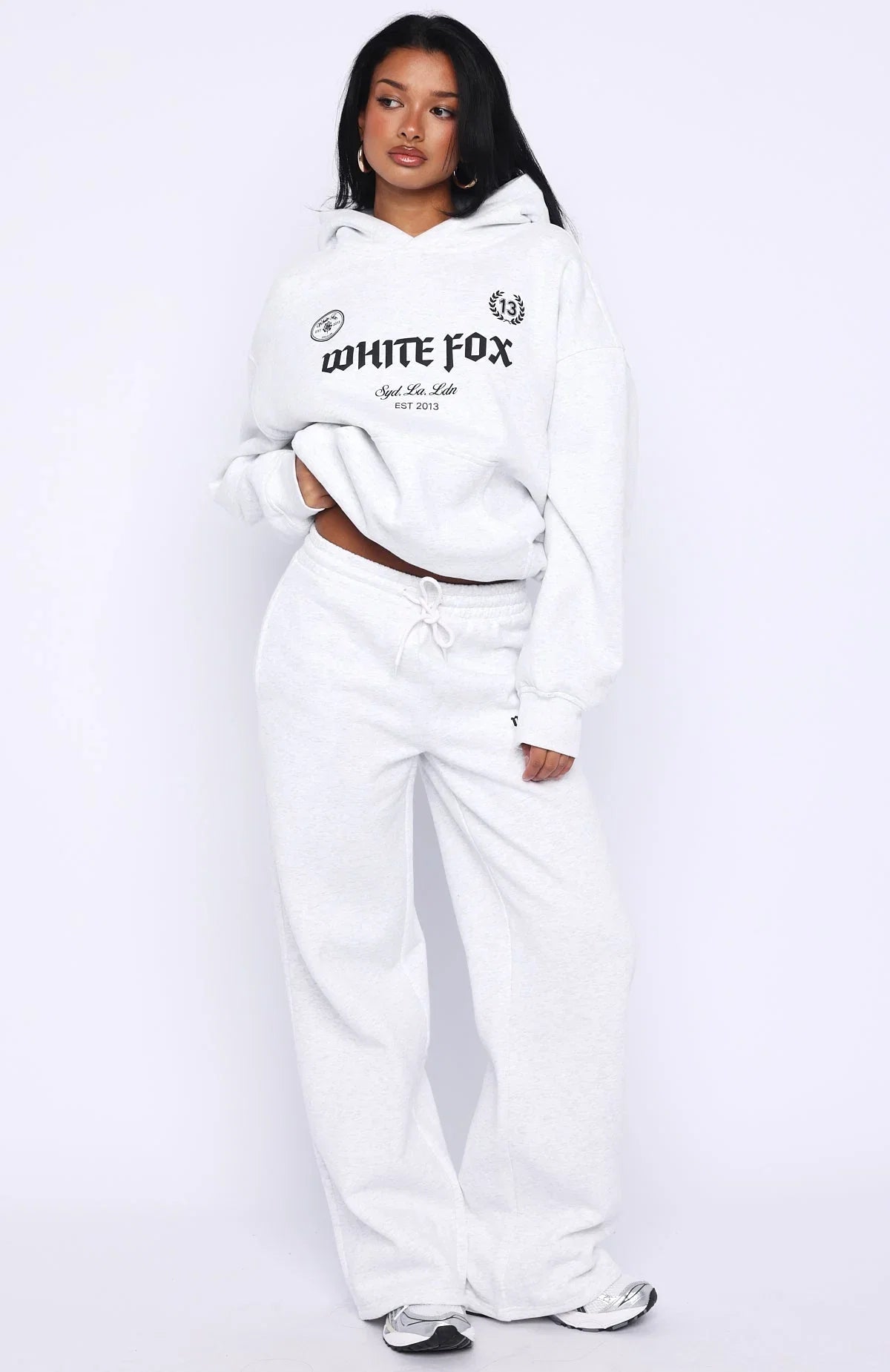 Vibe Too High Wide Leg Sweatpants Grey Marle