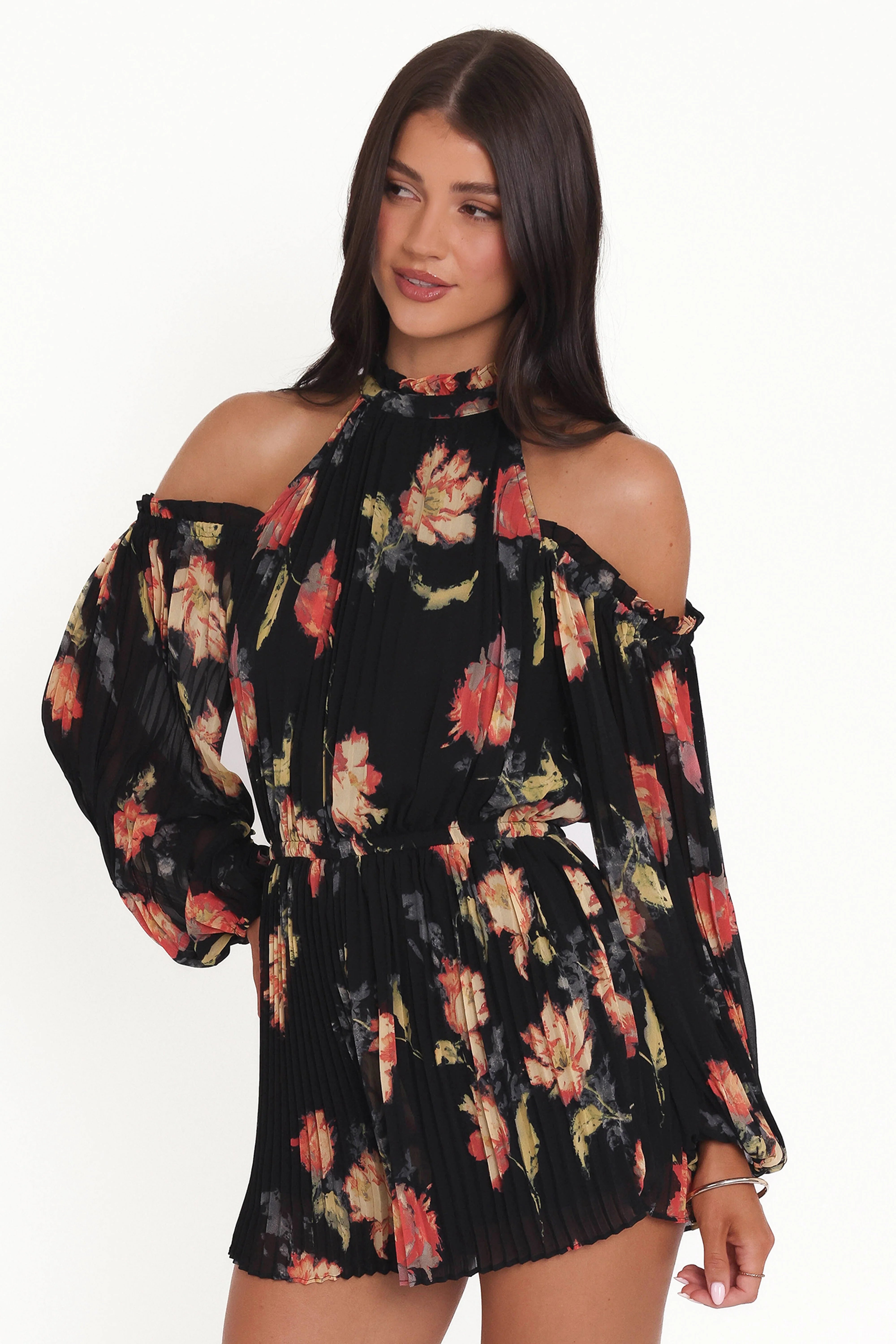 Hillary Romper Black Floral
