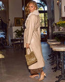 Favie Vegan Leather Faux Fur Collar Trench Coat