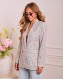 Dewy Meadow Floral Print Blazer