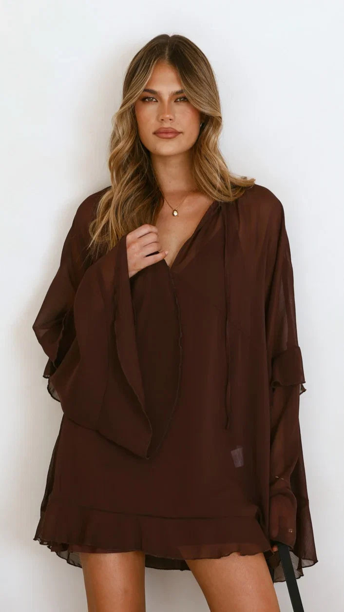 Leera Mini Dress Chocolate