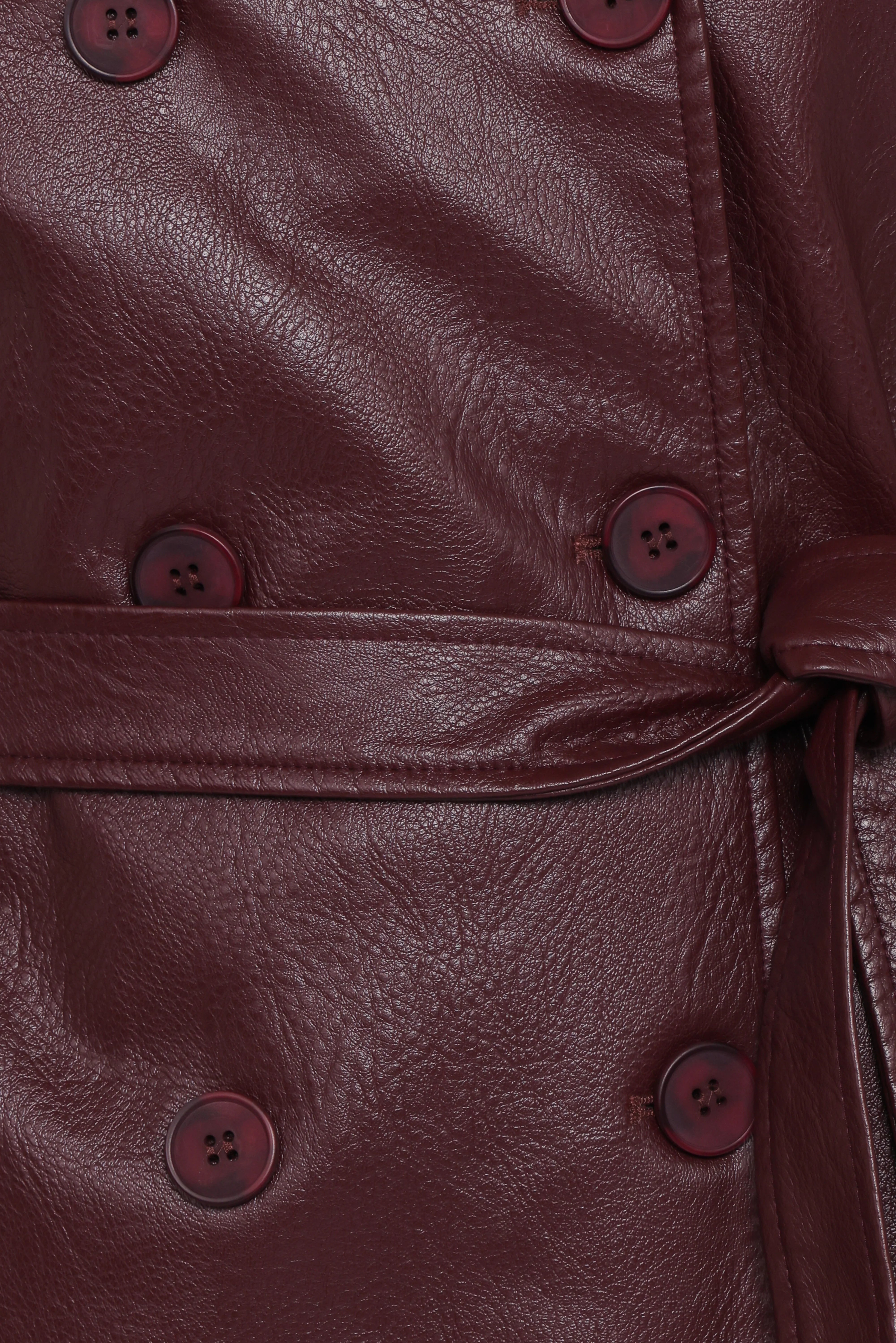Vita Faux Leather Jacket Burgundy