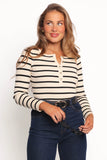 Deni Henley Bodysuit Stripe