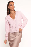 Josey Bow Button Cardigan Light Pink