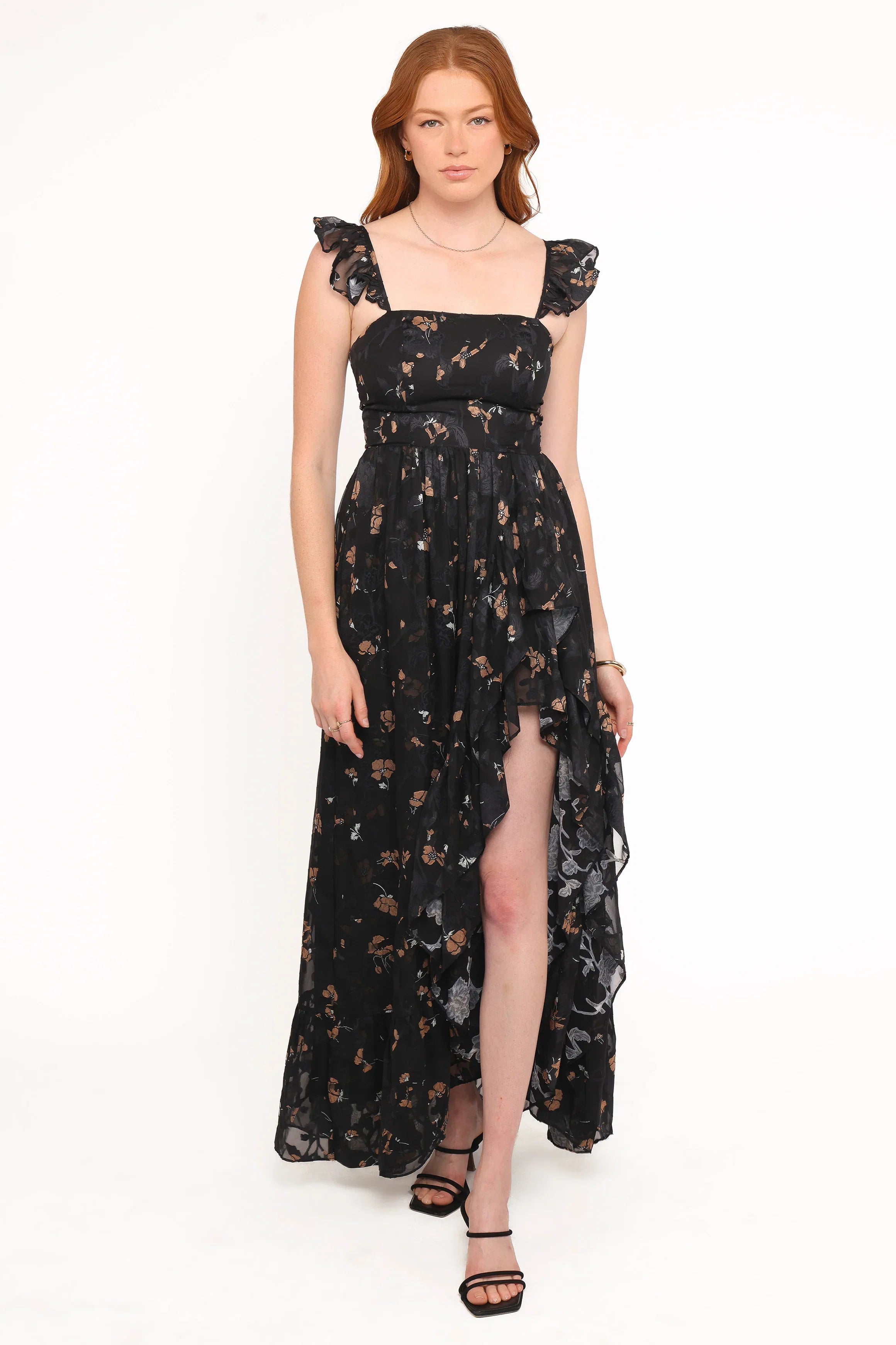 Orielle Maxi Dress Black Beige Floral