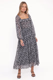 Faith Long Sleeve Maxi Dress Black Floral