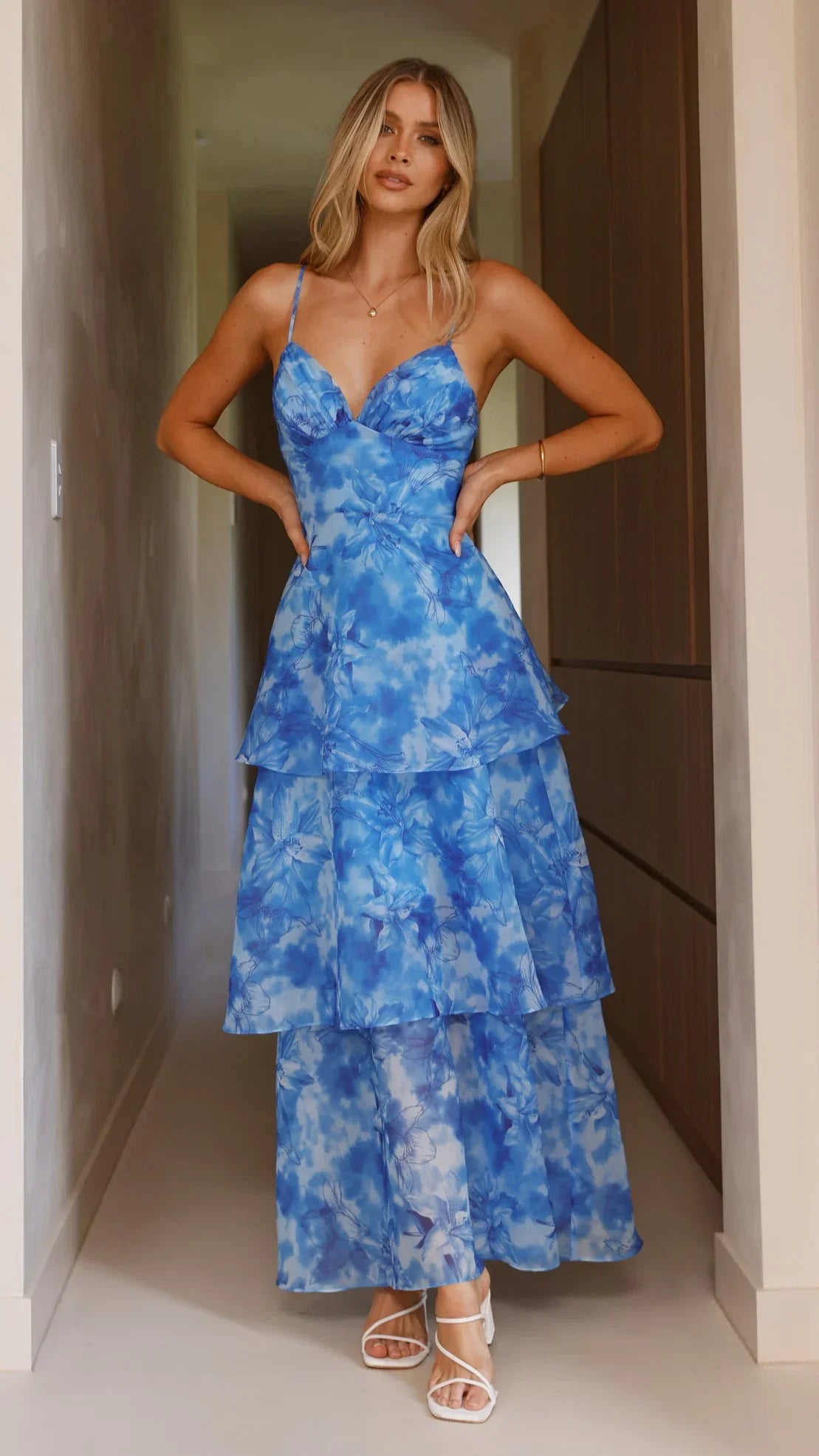 Kelli Maxi Dress Blue Floral