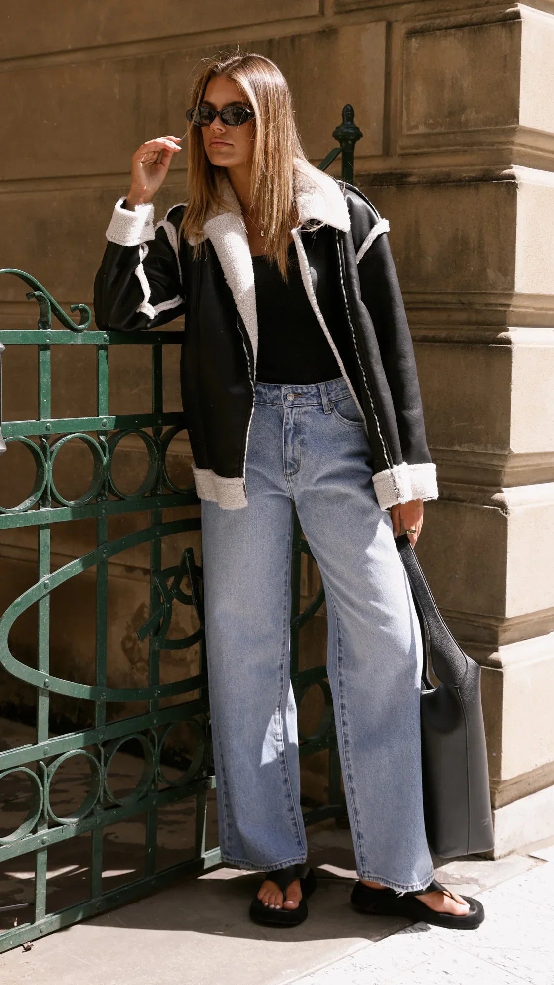 London Oversized Biker Black