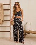 Shoreline Escape Relaxed Abstract Print Pants