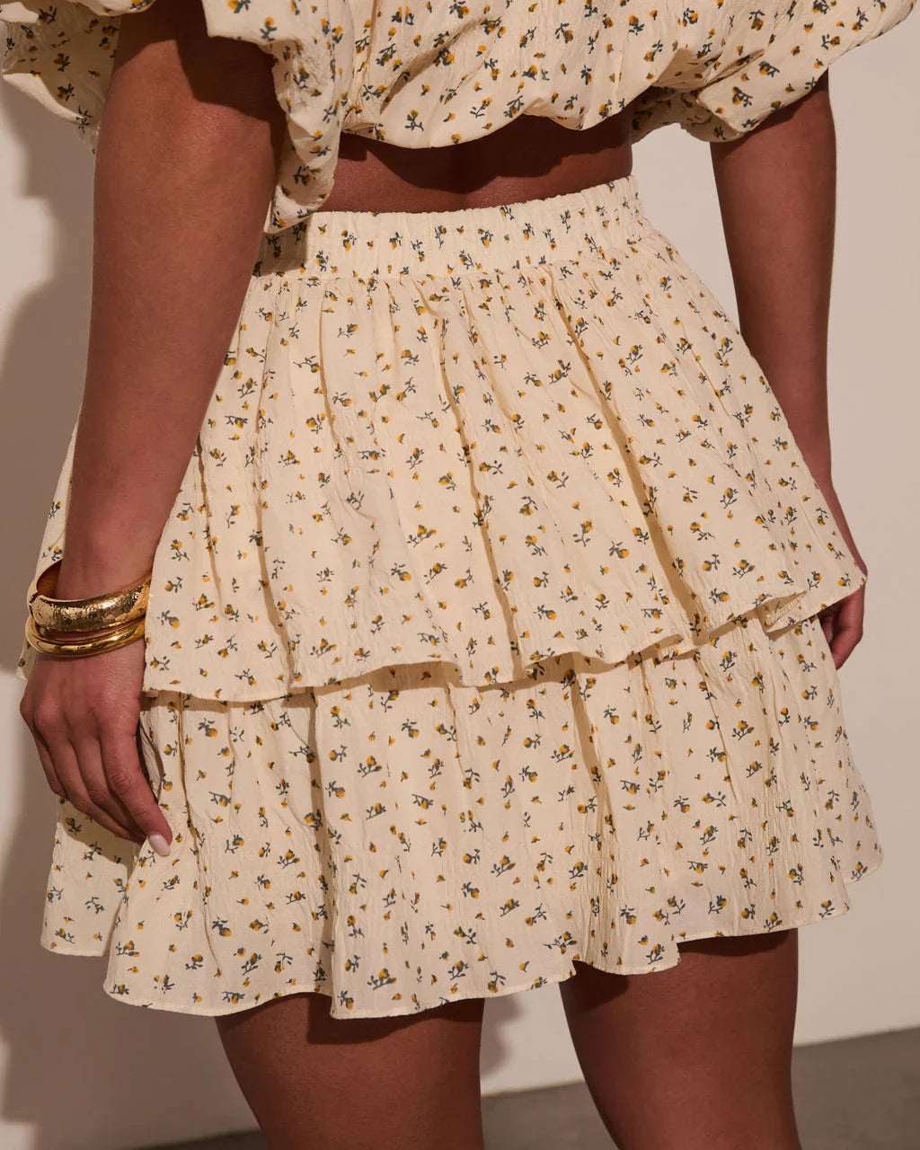 Sweet Harmony Tiered Floral Mini Skirt