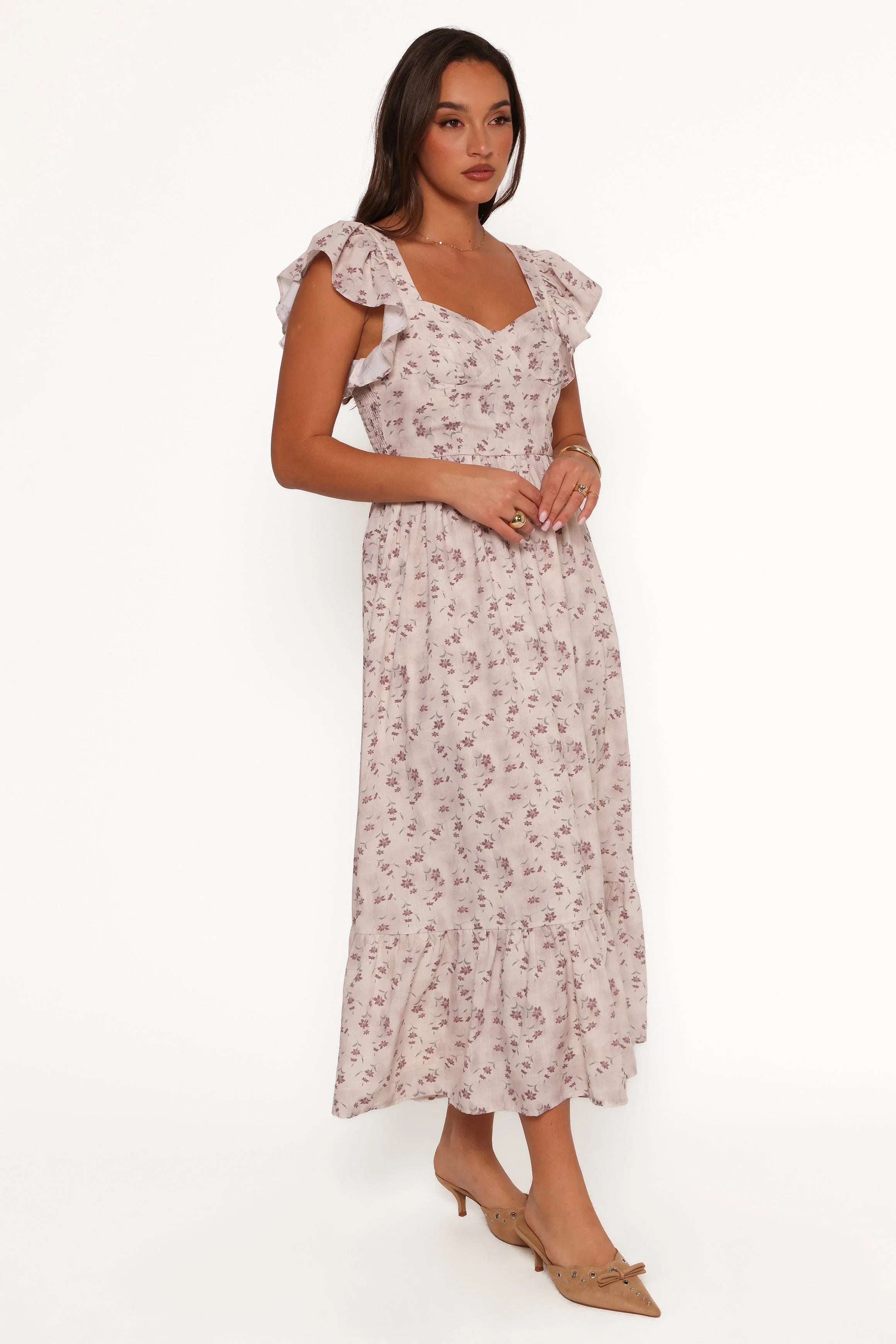 Myles Maxi Dress Beige Floral